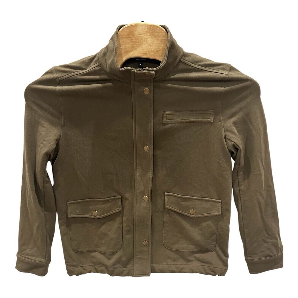Eden Society Jacket Womens Size M Stretch‎ Olive Green Full Zip Snap